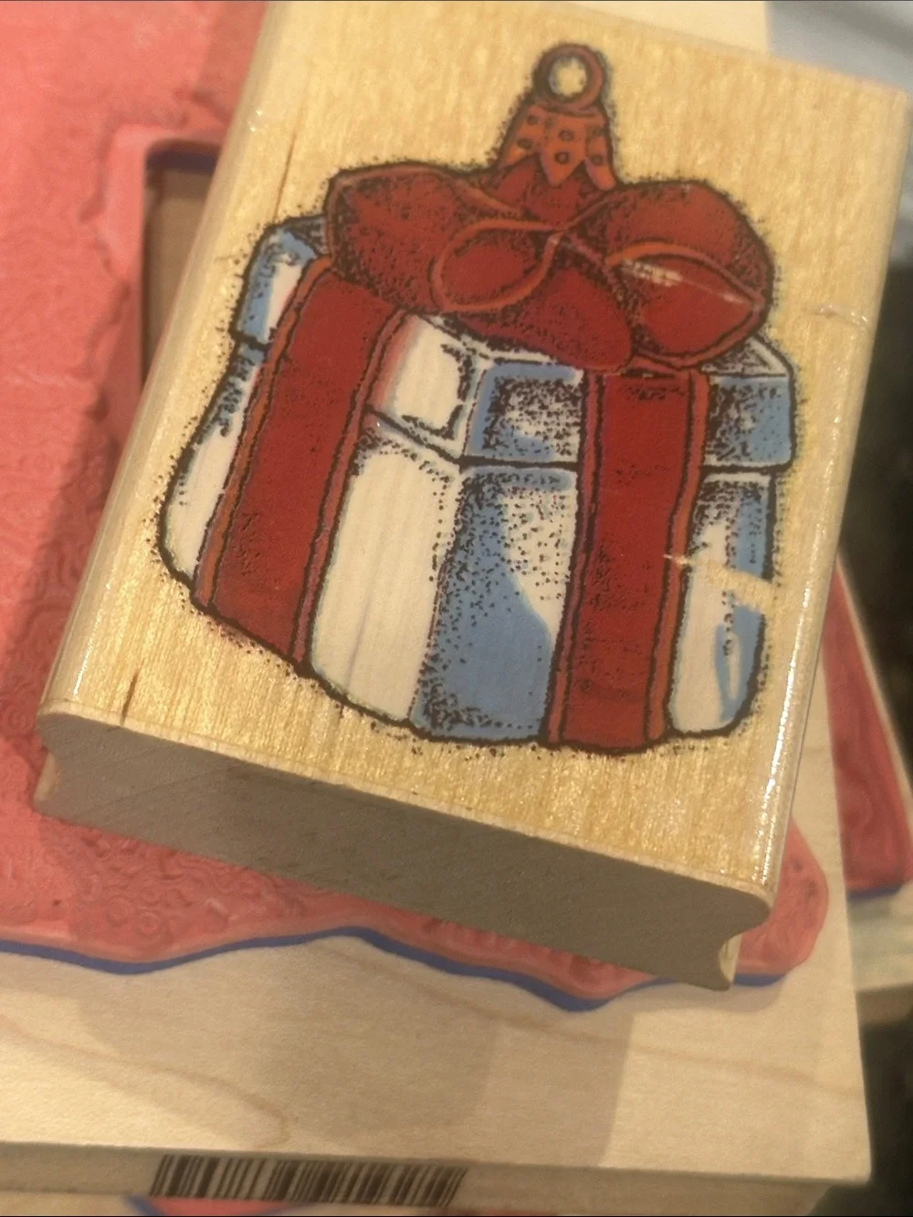 Holiday rubber stamp lot wood Assorted Christmas Scenes inkadinkado Santa tree